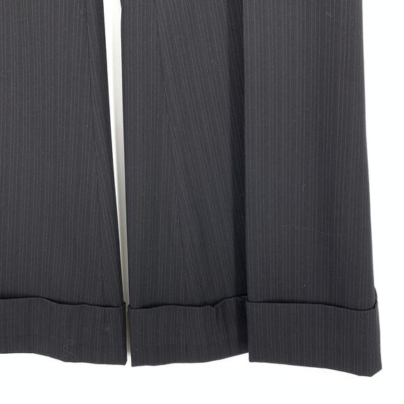 Kookai Pant Suit Set Womens Size 36 US S Black Pinstripe Wide Leg Pants + Jacket - Picture 11 of 13
